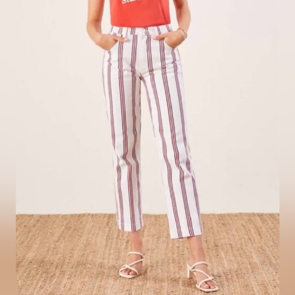 Reformation Red,White and Blue Striped Jeans (Size 29)